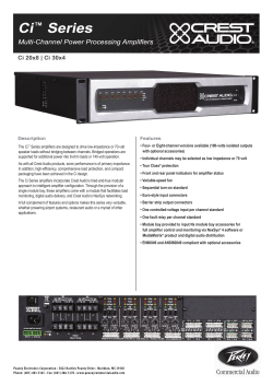 Ci Series Specsheet - Peavey Commercial Audio