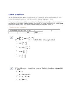choice questions Try the following multiple choice questions to test