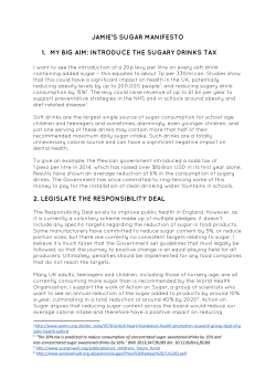 jamie`s sugar manifesto 1. my big aim: introduce the sugary drinks