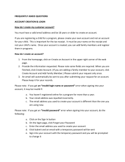 Online Account Creation and Login