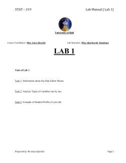STAT * 319 Lab Manual [ Lab 1]