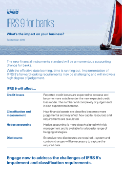 IFRS 9 for banks: What`s the impact on your business?