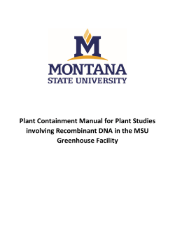 Plant Containment Manual - Montana State University