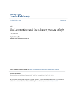 The Lorentz force and the radiation pressure of light