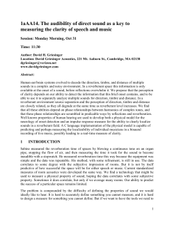 The audibility of direct sound as a key to measuring the clarity of