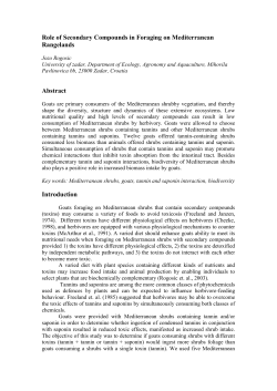 Role of Secondary Compounds in Foraging on Mediterranean