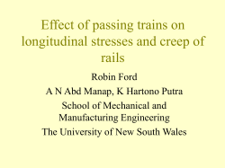 Effect of passing trains on longitudinal stresses and creep of rails