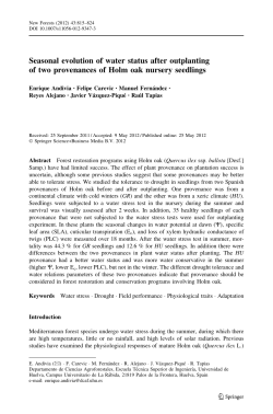 Seasonal evolution of water status after outplanting of two