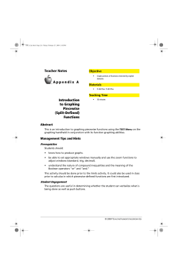 Teacher Notes Appendix A Introduction to Graphing