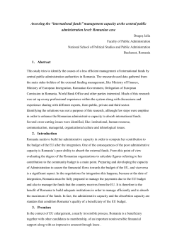 Assessment of the central public administration authorities capacity