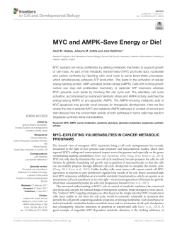 MYC and AMPK&ndash;Save Energy or Die!