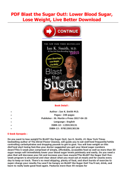 PDF Blast the Sugar Out!: Lower Blood Sugar, Lose