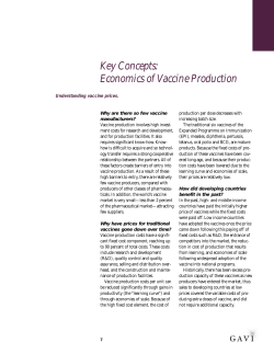 Key Concepts: Economics of Vaccine Production