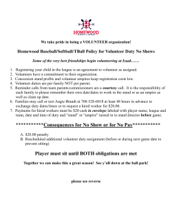 Consequences for No Show or for No Pay*********** Player must sit