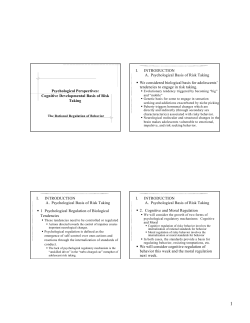 3. Cogntive Developmental basis of risk taking