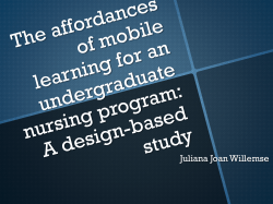 The affordances of mobile learning for an undergraduate nursing