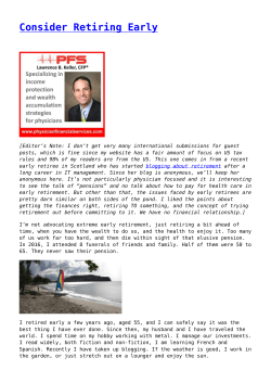 Consider Retiring Early - The White Coat Investor