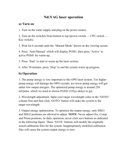 Continuum OPO laser Instructions
