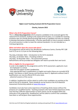 Chorley HLTA courses - Leeds Trinity University
