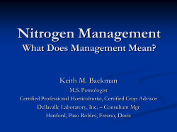 Basic Nutrient Management Interpretation of soil and leaf tests