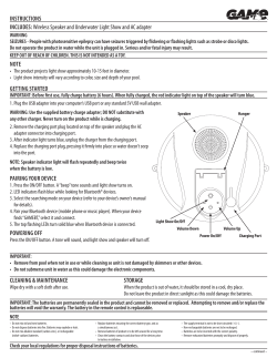 INSTRUCTIONS INCLUDES: Wireless Speaker and Underwater
