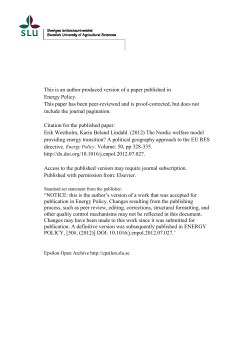 This is an author produced version of a paper published in Energy