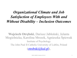 Organizational Climate and Job Satisfaction of Employees With and