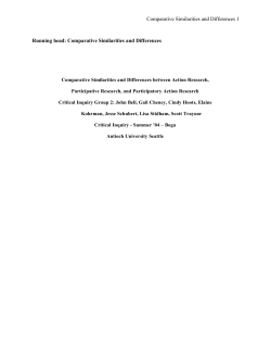 Comparative Similarities and Differences 1 Running head