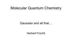 Molecular Quantum Chemistry