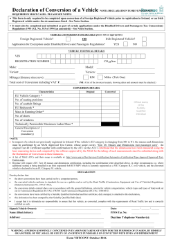 Declaration of Conversion by Vehicle Owner