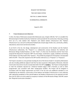 RFP for Two Way Radio System - Minnesota Sports Facilities Authority