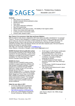 SAGES Theme 2 &ndash; terrestrial Carbon