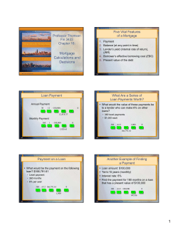 Mortgage Calculations and Decisions Mortgage