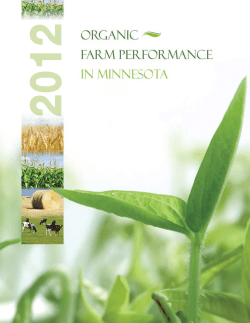 2012 Organic Farm Performance in Minnesota Report