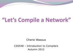 Compiler for Network Programming Languages