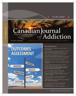 Canadian Journal Addiction - Canadian Society of Addiction Medicine