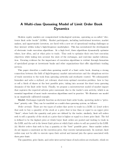 A Multi-class Queueing Model of Limit Order Book Dynamics