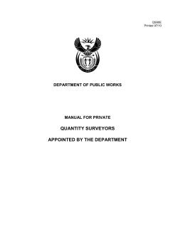 Manual for Private Quantity Surveyors. QS 90E