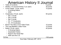 American History II Journal