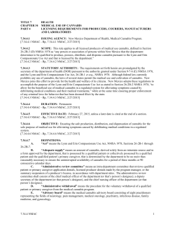 7.34.4 NMAC 1 TITLE 7 HEALTH CHAPTER 34 MEDICAL USE OF