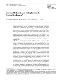 Interfirm Modularity and Its Implications for Product