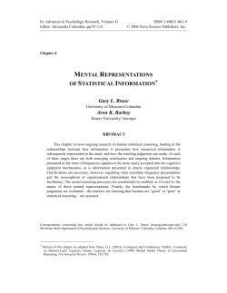 mental representations of statistical information