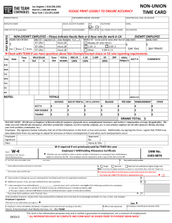 non-union time card - The TEAM Companies
