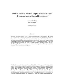Does Access to Finance Improve Productivity?