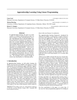 Apprenticeship Learning Using Linear Programming