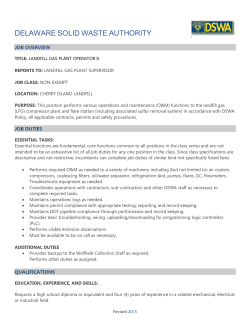 Landfill Gas Plant Operator II - Delaware Solid Waste Authority