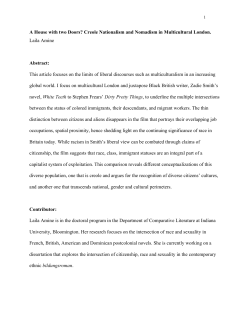 A House with two Doors? Creole Nationalism and Nomadism in