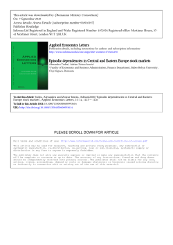 Applied Economics Letters Episodic dependencies in Central