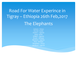 Road For Water Experince in Tygray * Ethiopia