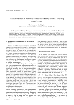 Heat dissipation in wearable computers aided by thermal coupling